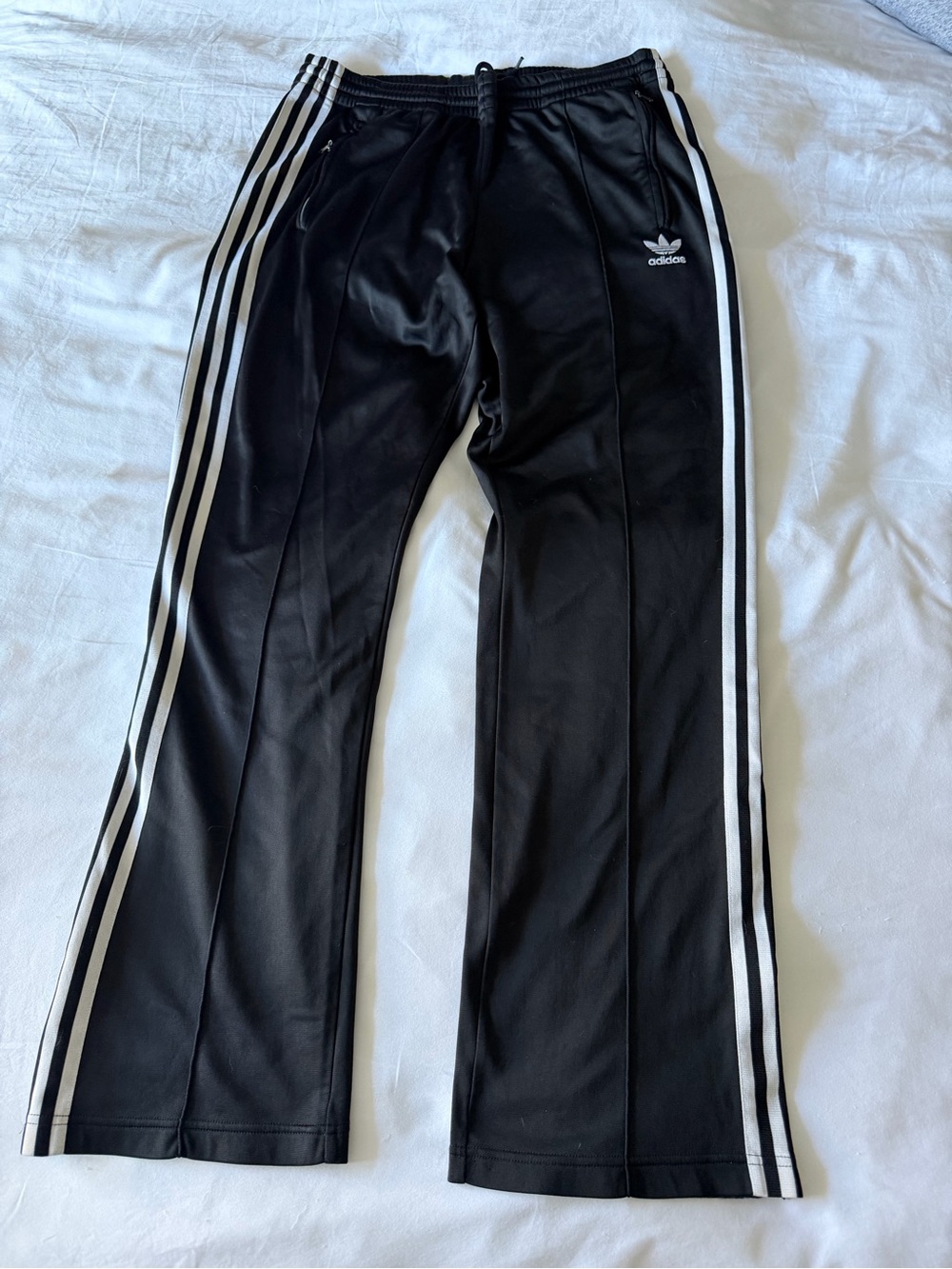 adidas Black Jogger Pants with White Side Stripes